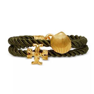 TORY BURCH Shell Double T Logo Rope Bracelet